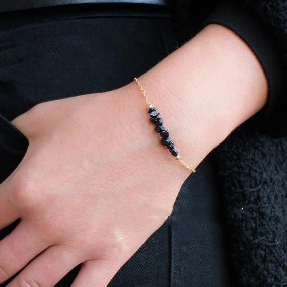 Heilender Kristall Roher Schwarzer Turmalin Armband