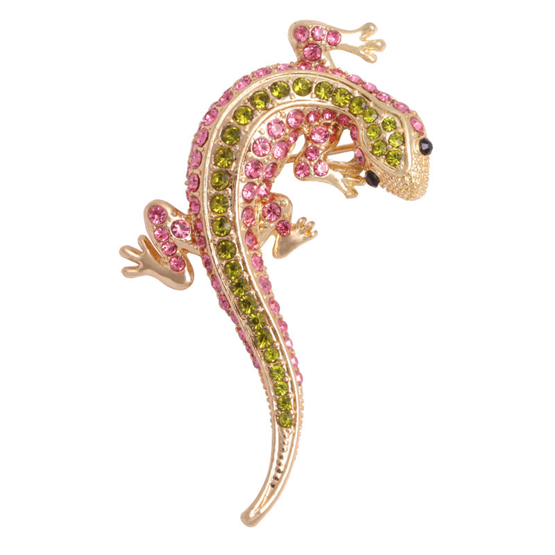 Europäische und amerikanische Eidechsen-Diamantbrosche Tier Strass Korsage Bekleidung Modeaccessoires