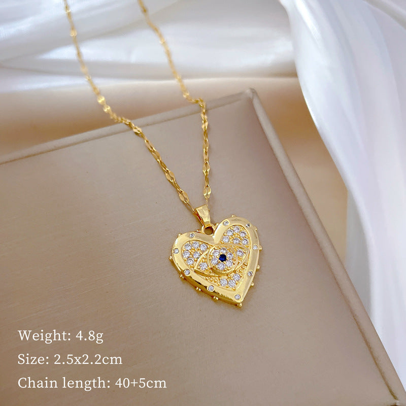 Love Eyes Vollmond Diamant Leichte Luxus Temperament Halskette