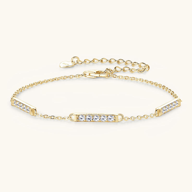 Women's Sterling Silver Simple Moissanite Bracelet