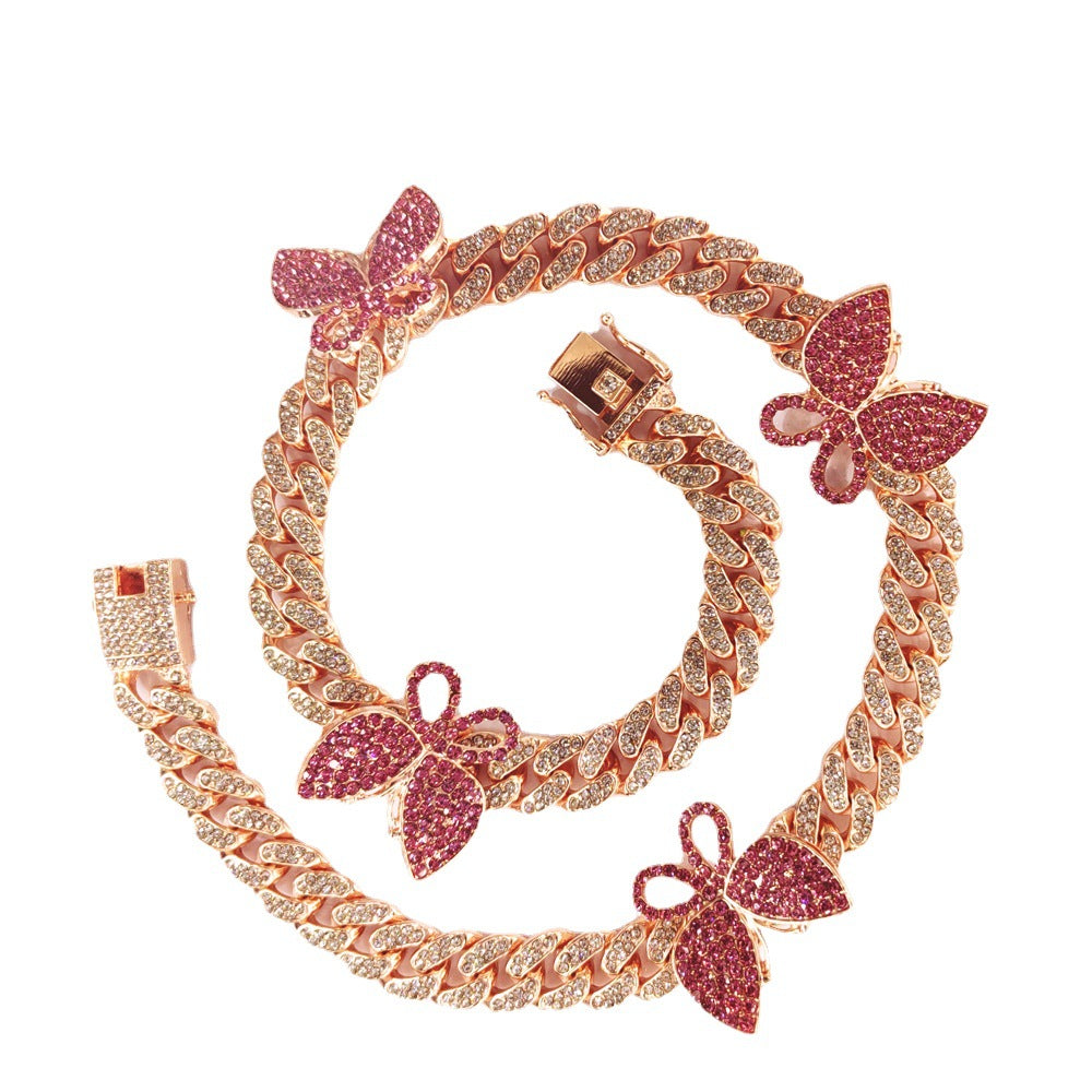 Collar cubano de mariposa para mujer
