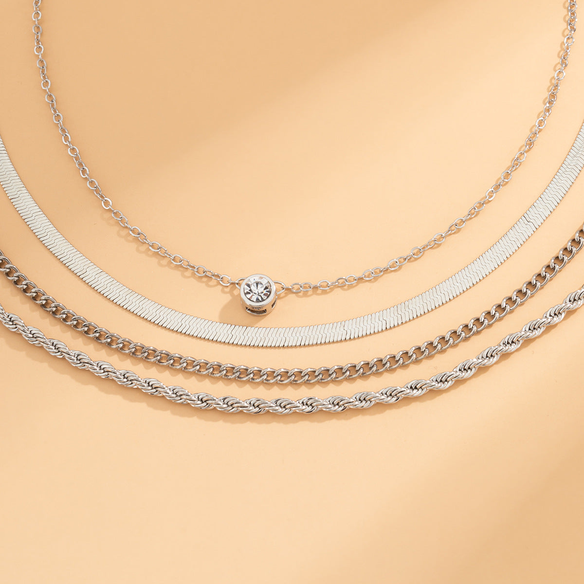 Retro Minderheit Schlangenkette Twist Kette Kombination Halskette Halskette Für Frauen