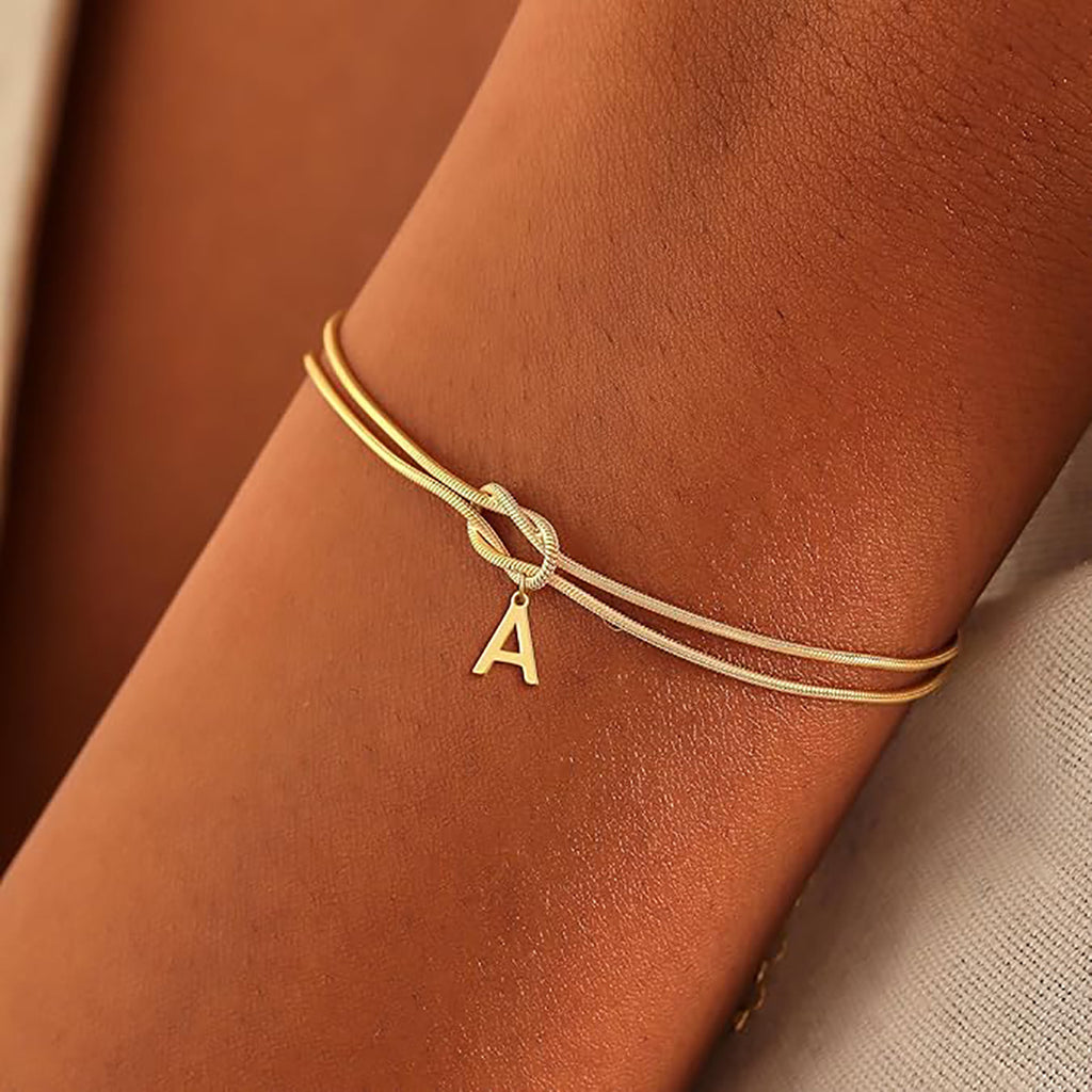 Deutsches A-Z Großbuchstaben 26 Buchstaben geknüpftes Armband für Paare