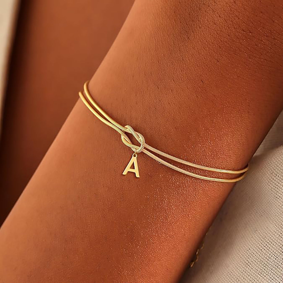 English A- Z Uppercase 26 Letters Knotted Bracelet For Couple