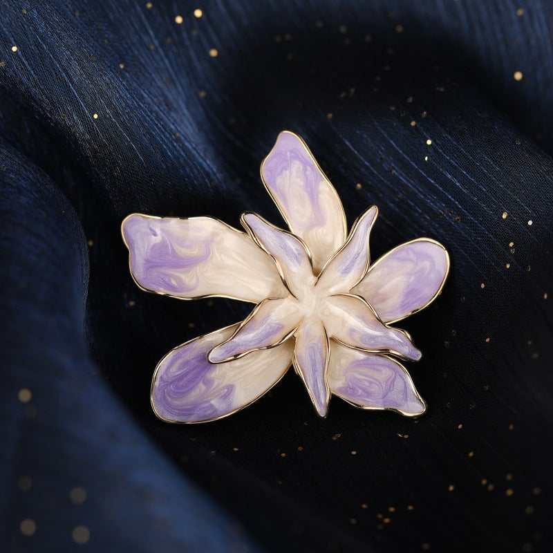 Hermoso broche de bauhinia francés para mujer
