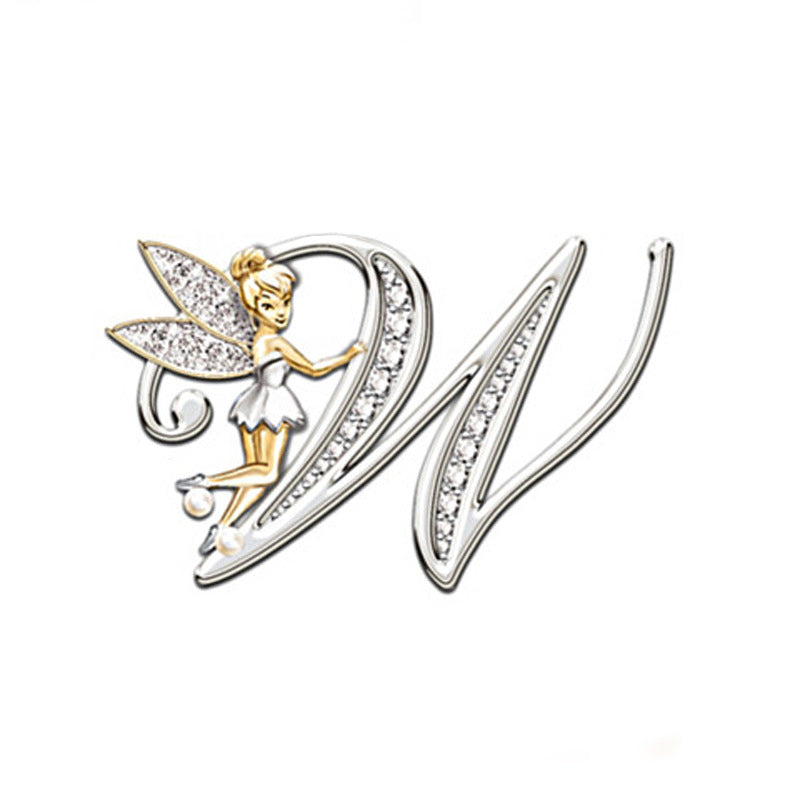 Broche de mujer con 26 letras inglesas