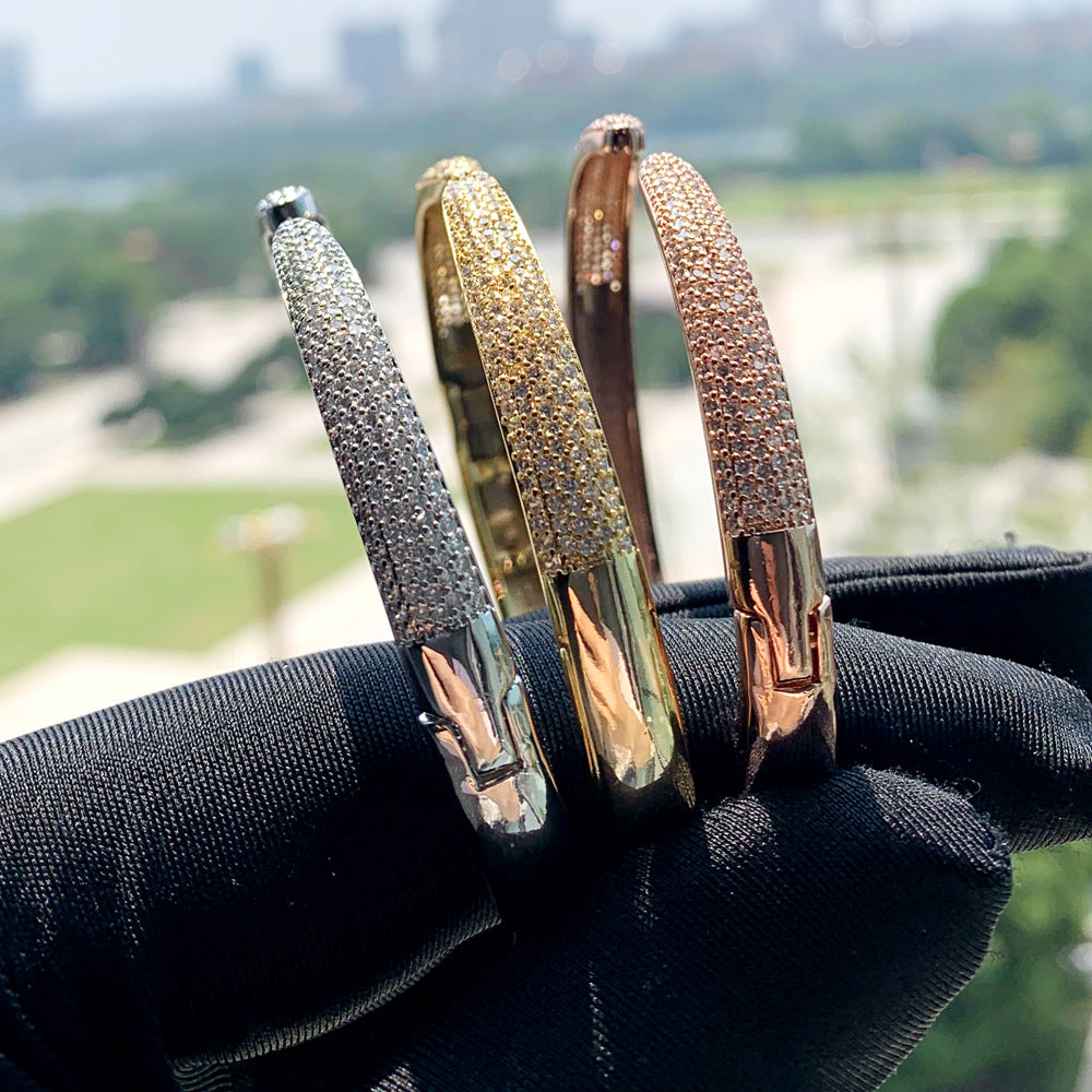 Eingelegter Zirkon im europäischen und amerikanischen Hip-Hop-Stil-Armband