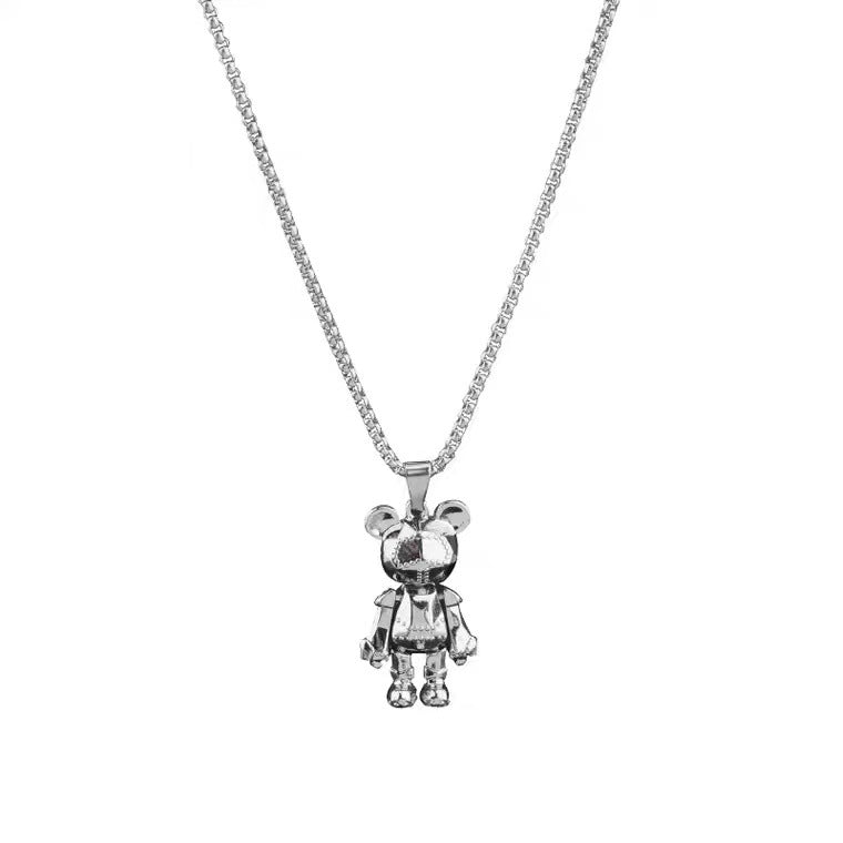 Collar ARM de oso móvil, moderno, Hip Hop, para hombre