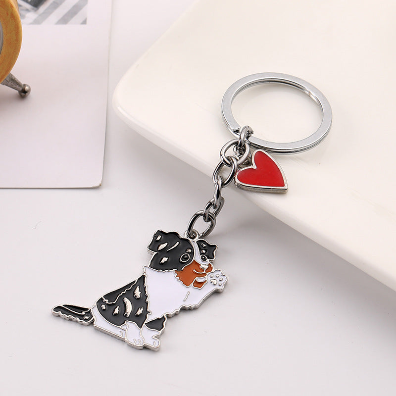 Colgante de Llavero de Perro Saludador de Moda Americana y Linda para Mascotas