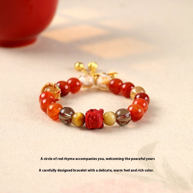 Ring Dragon Scale Flower Agate Bracelet