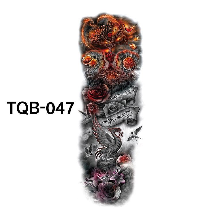 Pegatina de tatuaje impermeable de brazo completo
