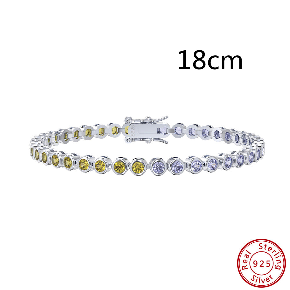 S925 Sterlingsilber Zweifarbiger Zirkon Modernes All-Match Armband