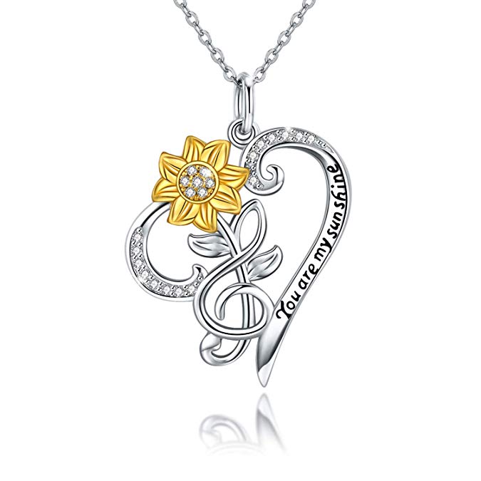Collar de Girasol de Plata de Ley 925