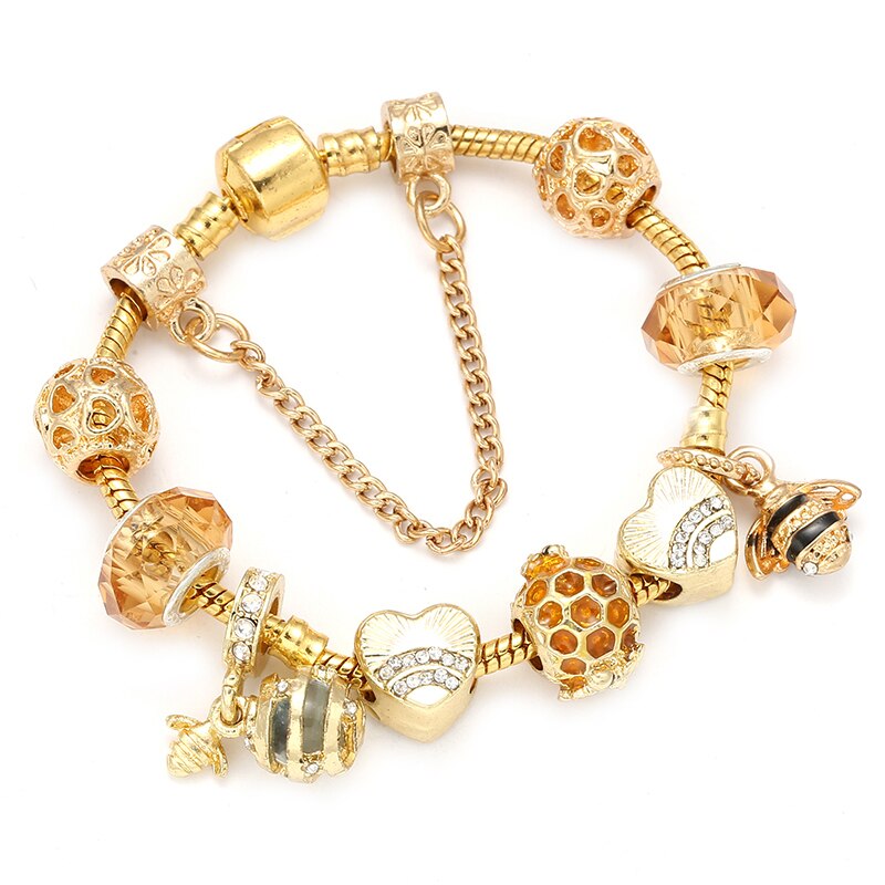 Europäischer und amerikanischer Modelegierung vergoldetes DIY fleißiges Bienen-Damenarmband Schmuck