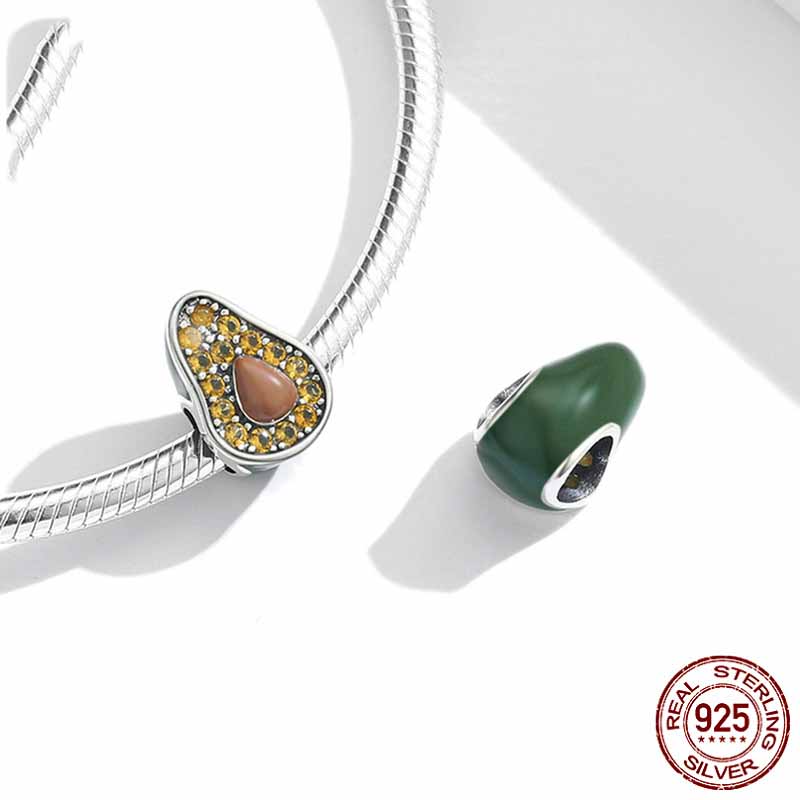 Avocado Sterling Silber S925 Perlen Öltropfen Perlen