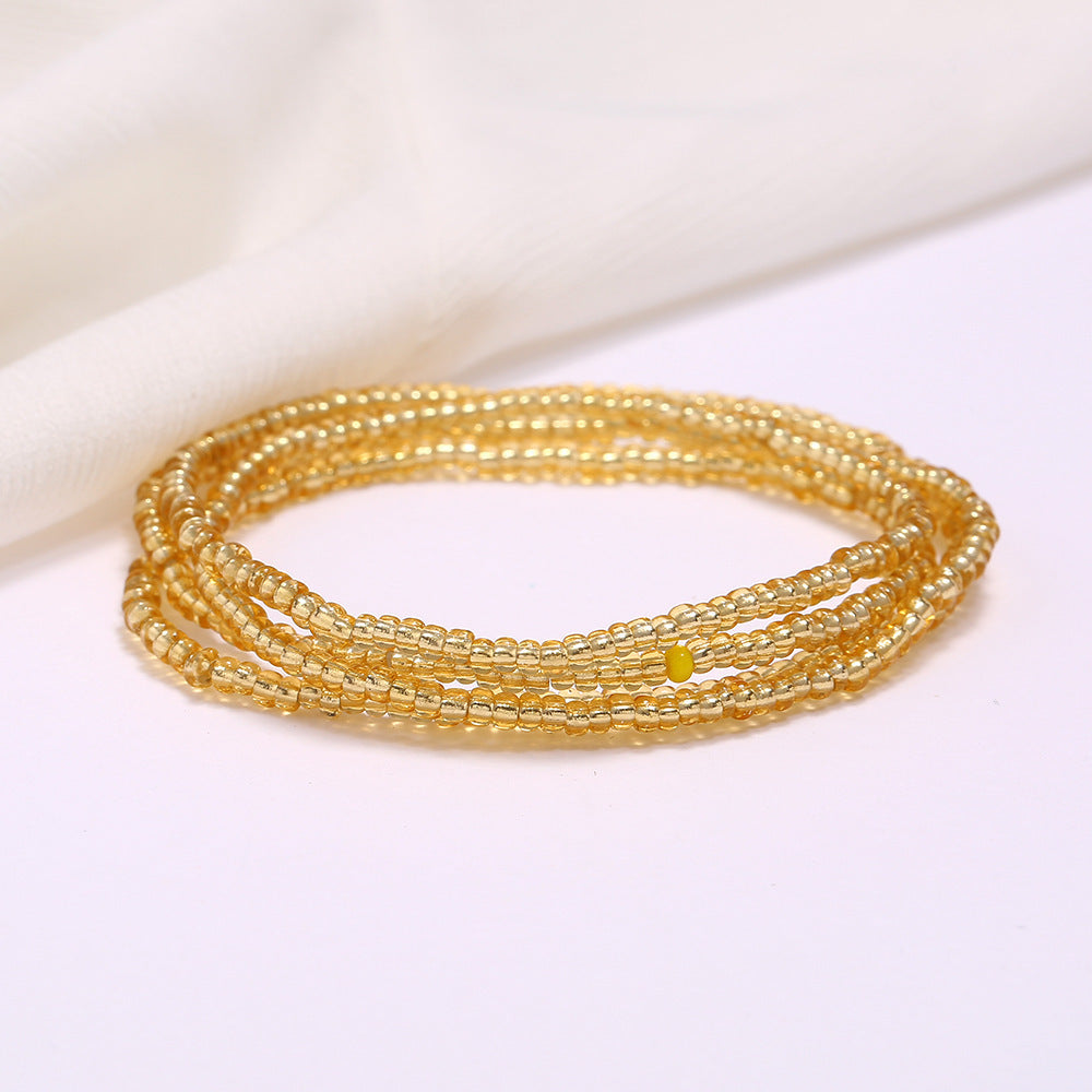 Women's Colorful Beaded Elastic Waist Chain