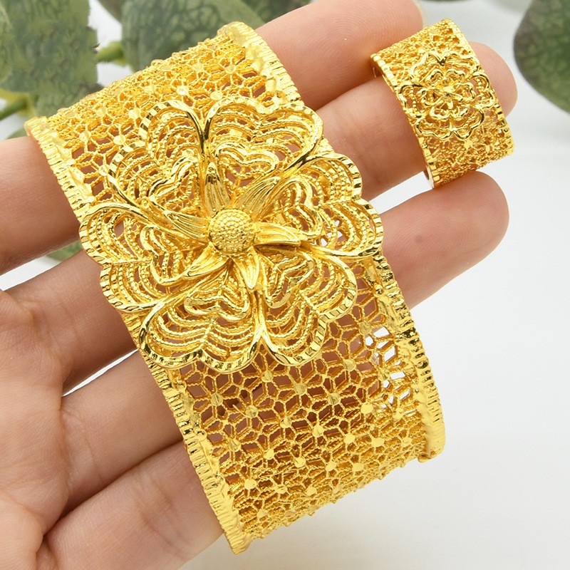 Adorno de Anillo de Pulsera de Oro Aluvial para Mujer