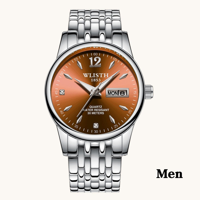 Damenuhr Rose Gold Edelstahl WLISTH Marken Mode Damen Armbanduhr Wochen Datum Quarz Uhr Weibliche Luxusuhren