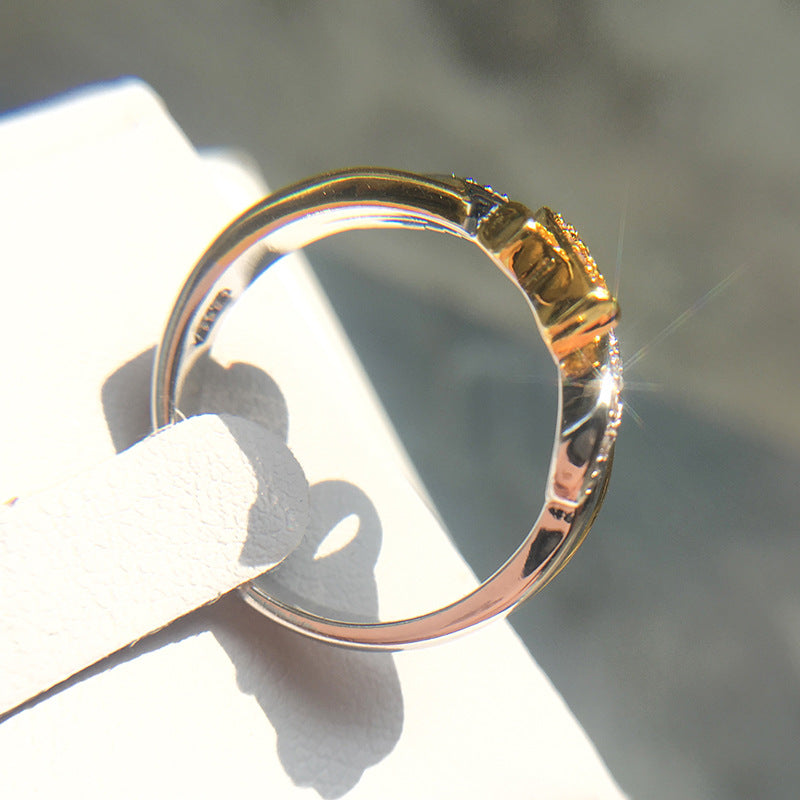 Neue kreative Band plattiert 18k Gelbgold Diamantringe Europa und Amerika Explosion Damen Verlobungsringe