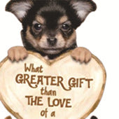 Llavero acrílico con diseño de perro enamorado