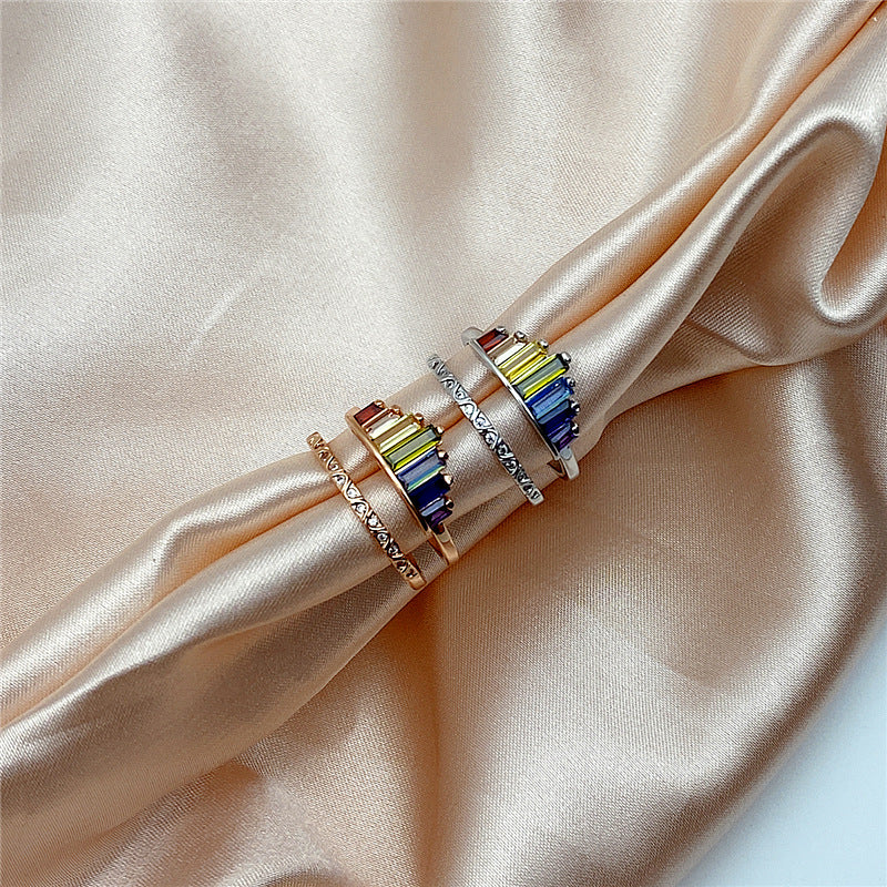 Mode Regenbogen Micro Diamantring