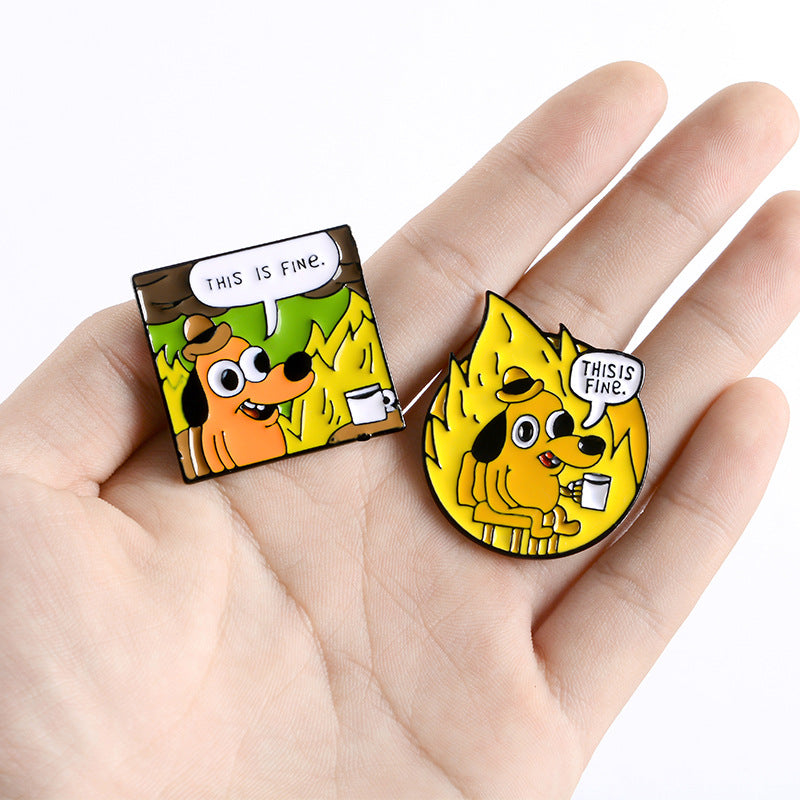 Pin esmaltado de gota de aceite con forma de collar para perro