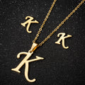 Edelstahl 26 Buchstaben Anhänger-Halsketten-Set