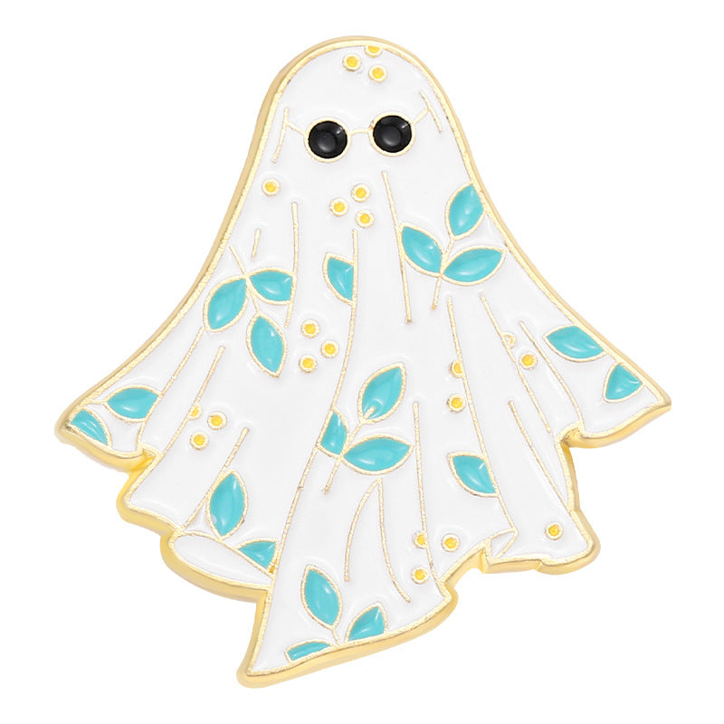 Lindo broche de fantasmas blancos de terror
