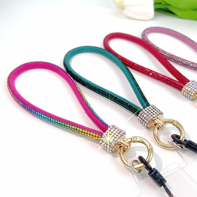 Cordón para teléfono móvil, cadena de muñeca, cordón de lujo con diamantes de imitación, cuerda anticaída