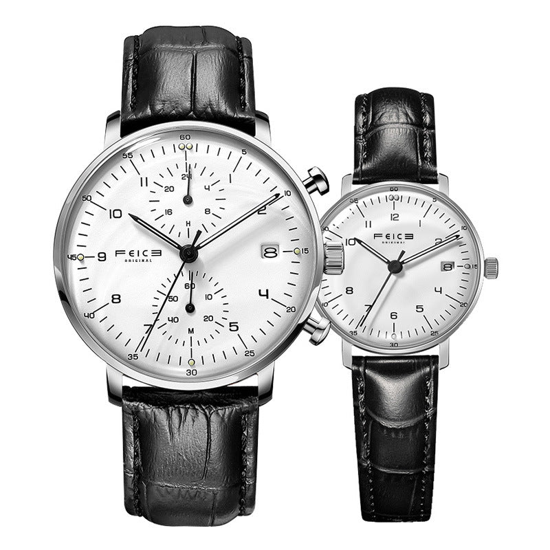 Herren- und Damenmode, schlichte, wasserdichte Gürtel-Armbanduhr