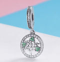 Accesorios de collar con colgante verde Árbol de la Vida de plata de ley 925