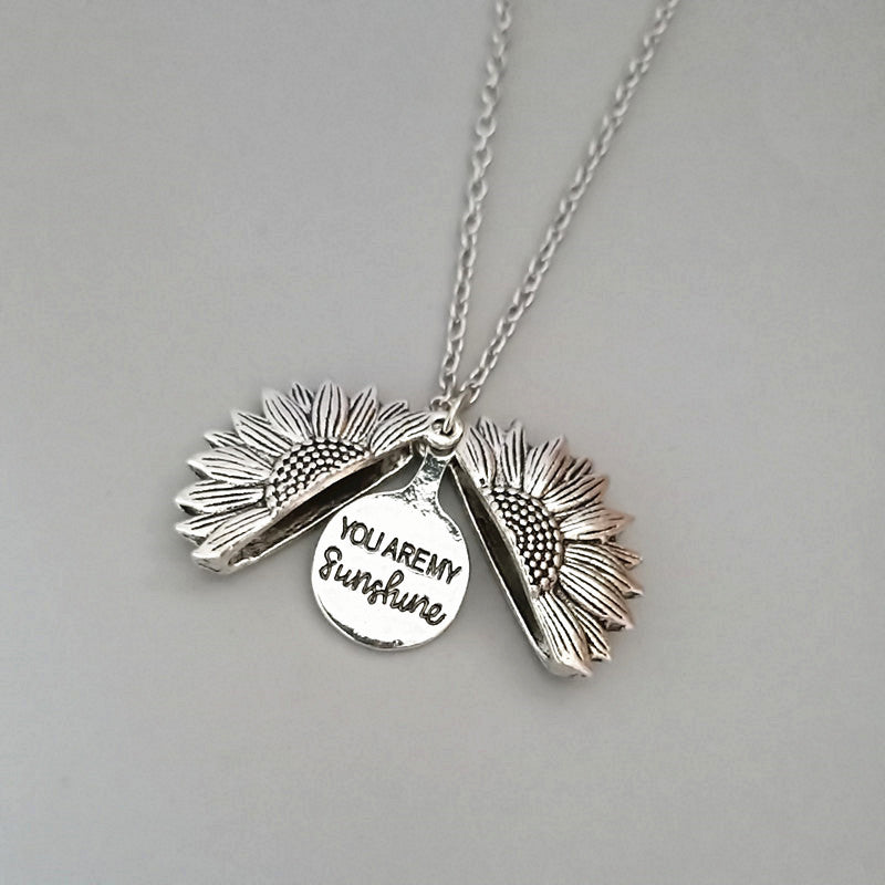 Sunflower Double Lettering Necklace