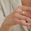 Zierlicher Kunstperlenring für Frauen Minimalistische Ringe