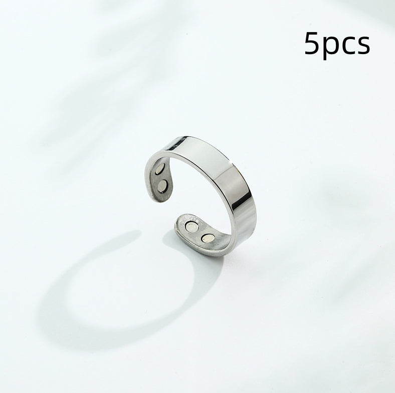 Anillo Antirronquidos Detener Ronquidos Ayuda Respiratoria Acupresión Tratamiento Antirronquidos Terapia Magnética Anillo de Dedo Saludable Joyería