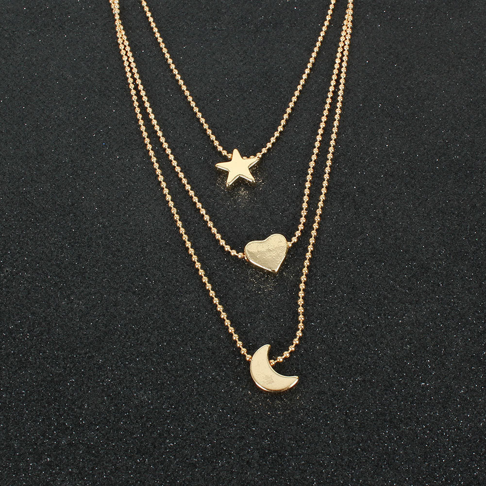 Collar con colgante de aleación de estrella y luna