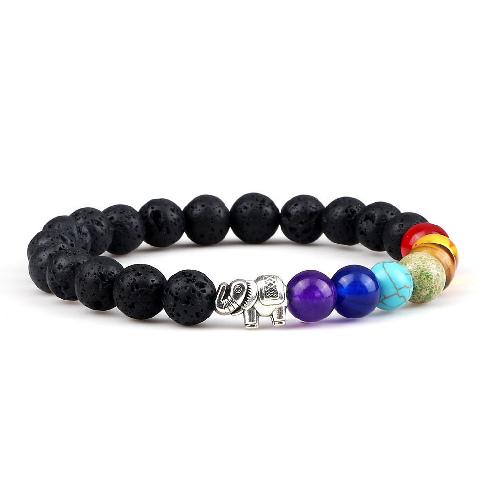 Colorful Rainbow Elephant Beads Bracelet