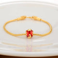 Pulsera de Cobre Puro Dorado Antiguo de Oro Aluvial con Cuentas de la Suerte y Tarjeta de Bendición