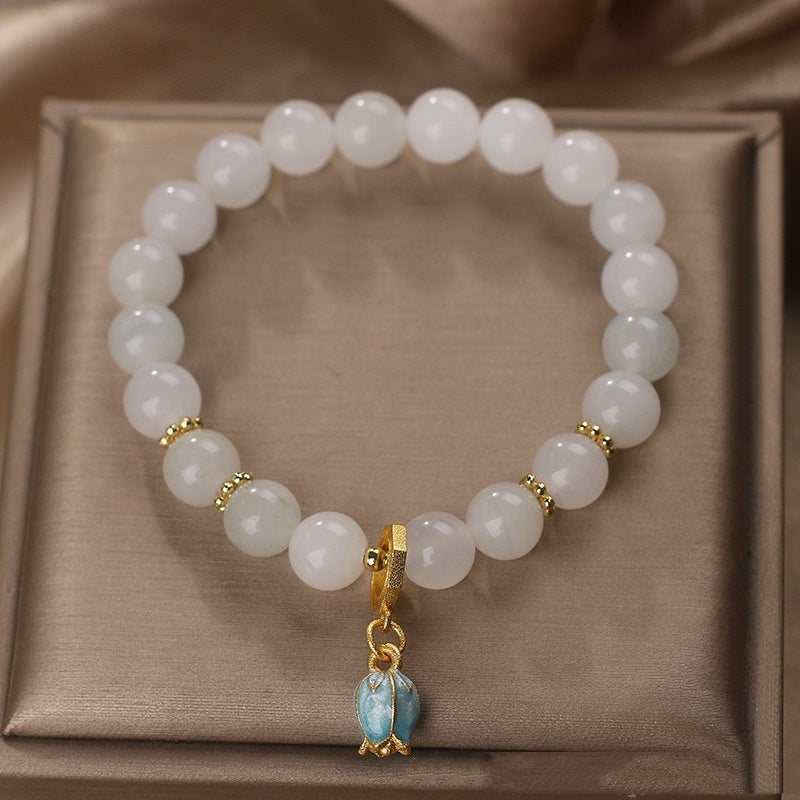 Tianshan Jade Armband Damen Retro Chalcedon Maiglöckchen