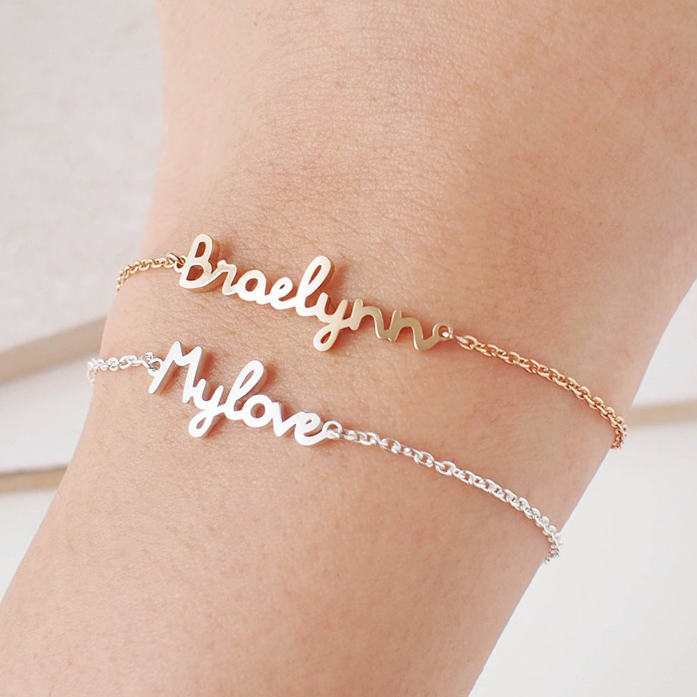 Pulsera personalizada de acero inoxidable con nombre para hacer tú mismo