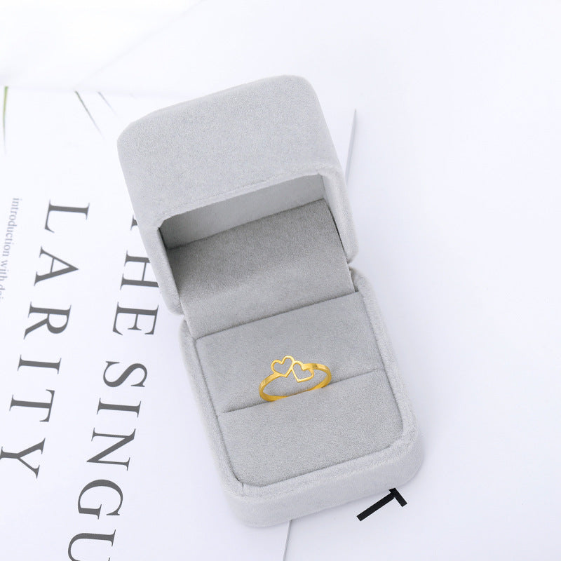 Anillo de creencia hueco con letras inglesas a la moda