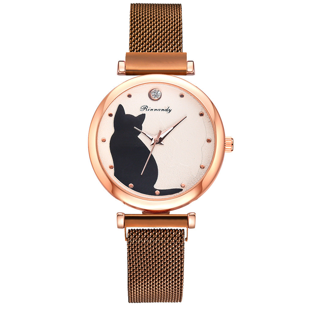 Conjunto de pulsera de reloj de gato para mujer