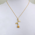 Pink gold rose color pendant necklace