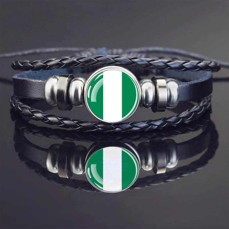 World Flag Bracelet Woven Twisted