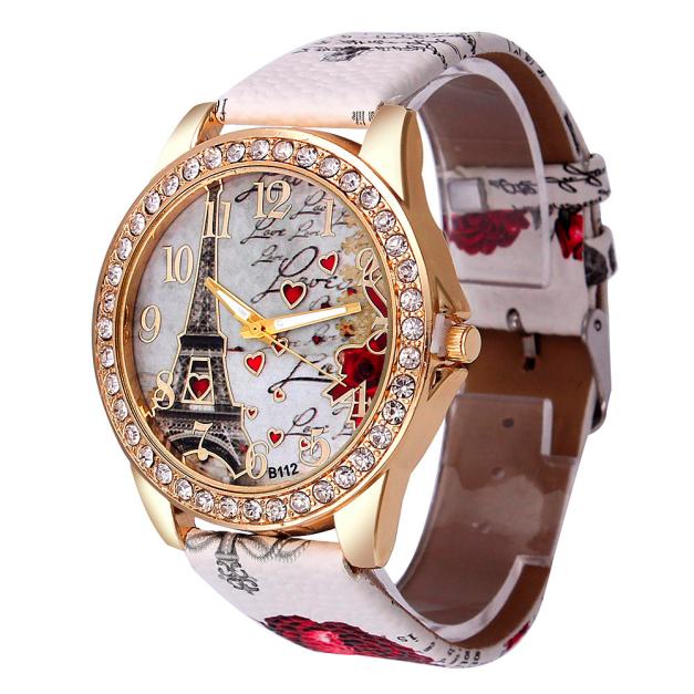 Neue Vintage Paris Eiffelturm Damen Quarz Uhr Frauen Mädchen Damen Studentinnen Lässige Armbanduhr Relojes