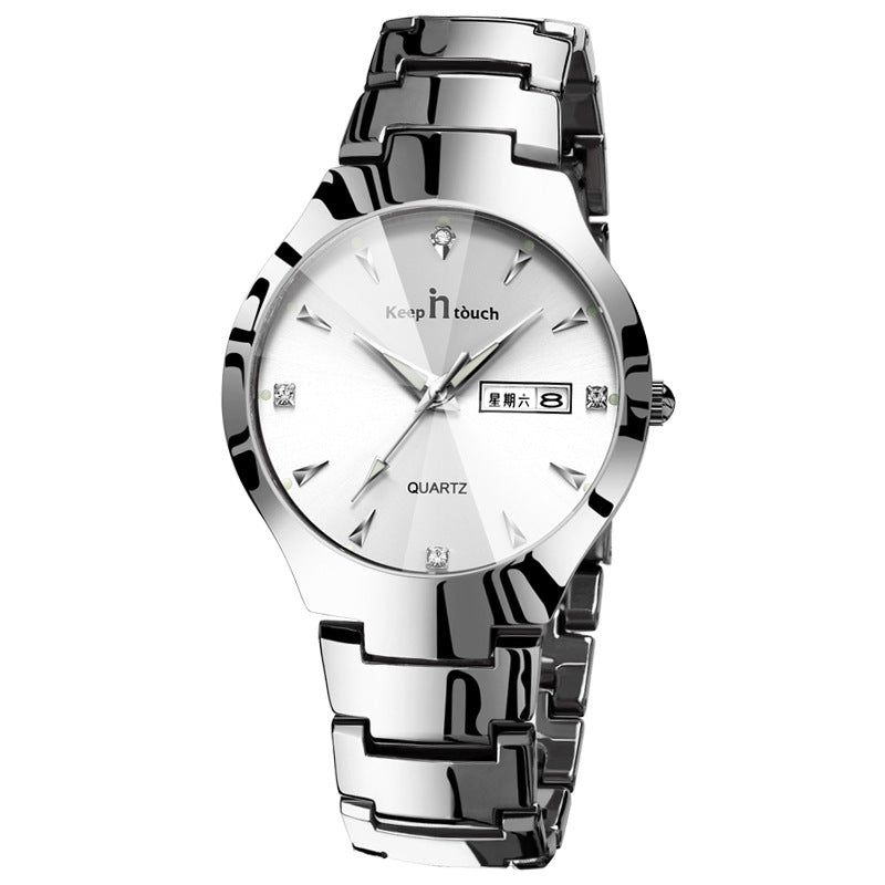 Reloj luminoso para pareja, reloj de cuarzo con calendario