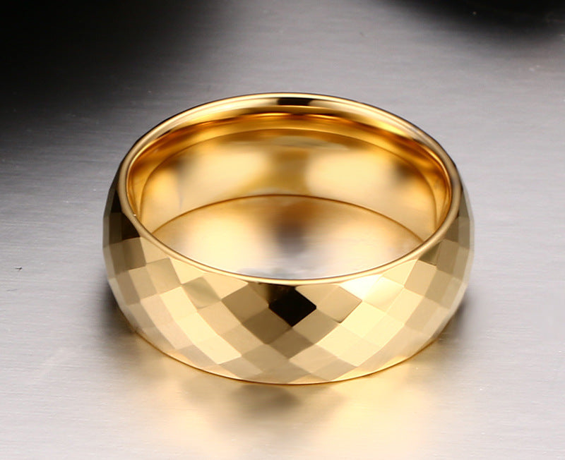 Men Ring Tungsten Jewelry Gold Color