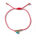 Kupferperlen-Tropföl Kupfer Pfirsichherz Rot-Weiß-Seilarmband