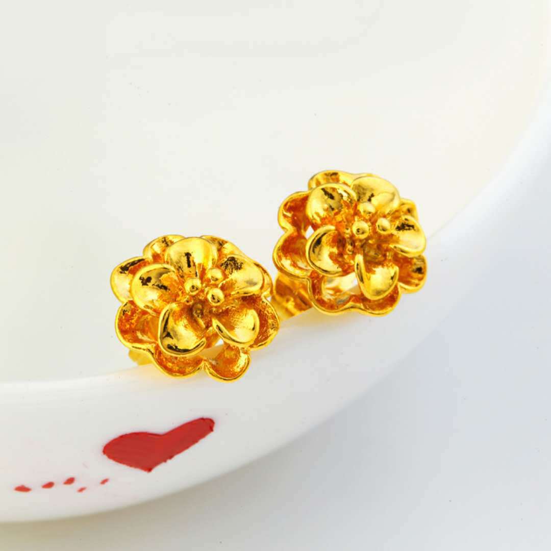 24K vergoldete Ohrringe Euro Gold Schmuck Neue beliebte Ohrringe