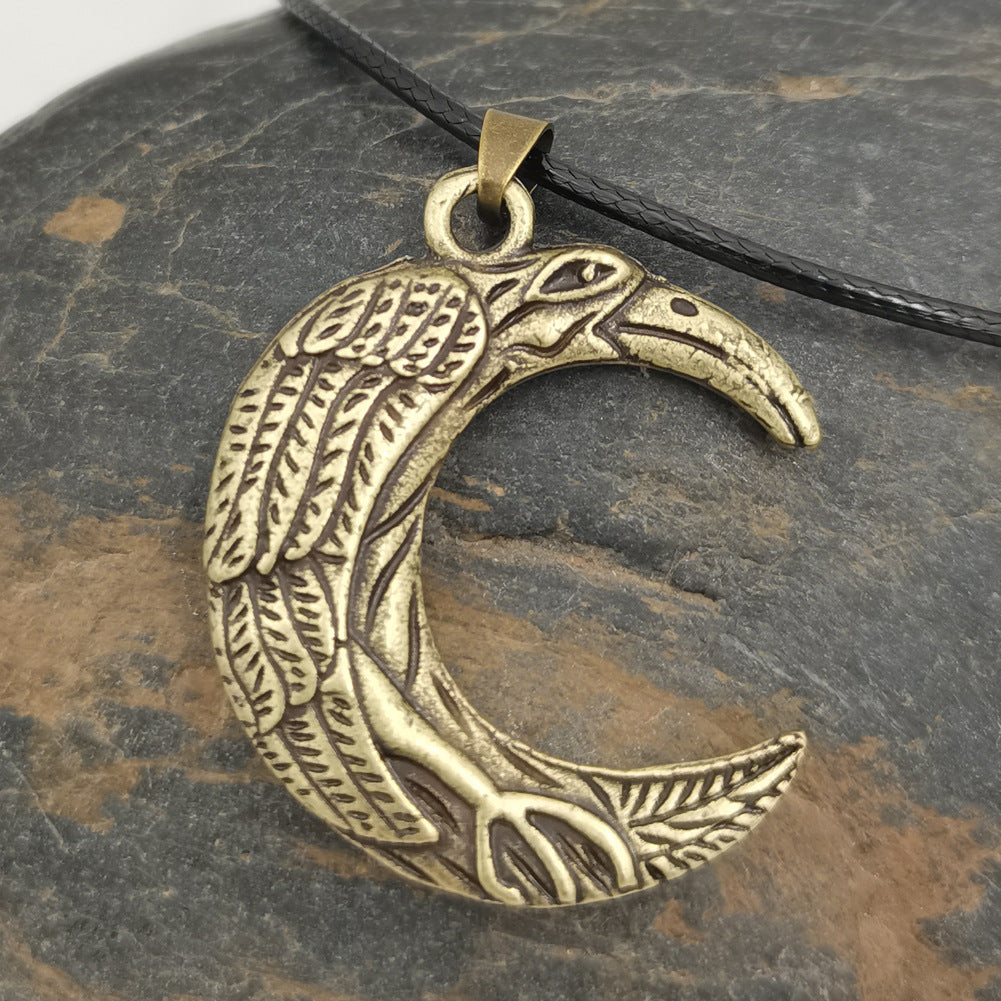 Nordic Amulett Rabe Metall Keltischer Raben-Anhänger Halskette