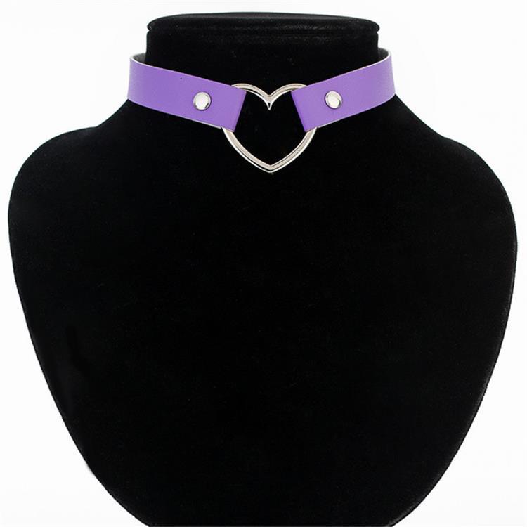 Punk leather necklace